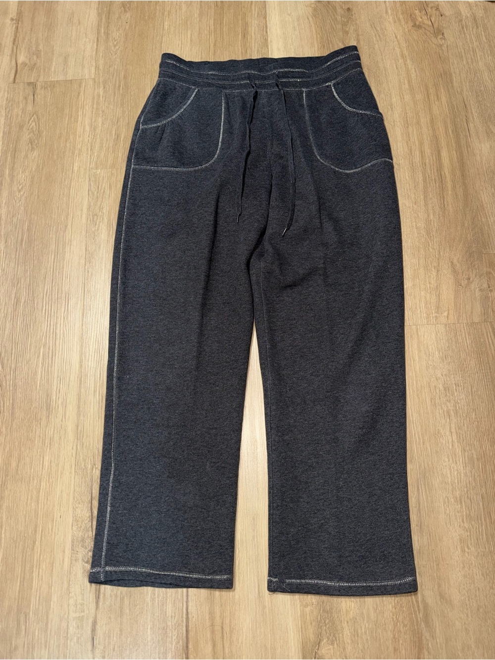 Covington Charcoal Wide-Leg Drawstring Pants